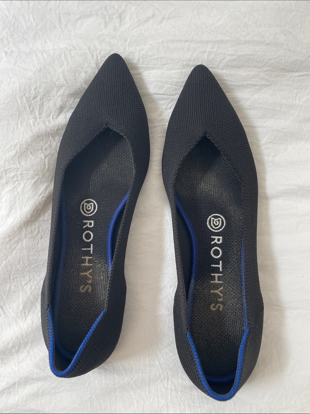 Rothy's Black Pointed Knit Flats